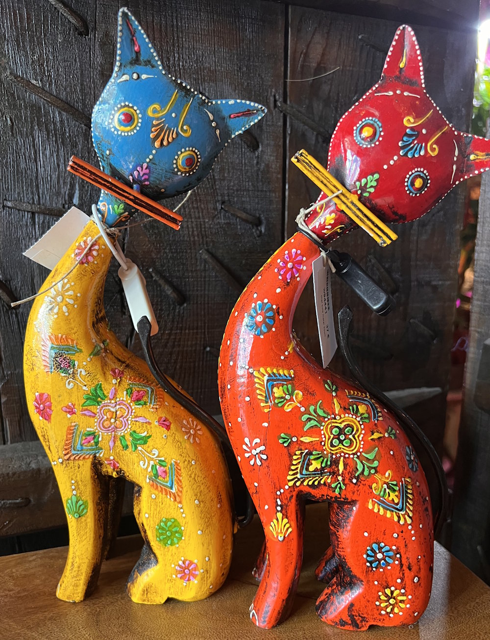 chat bois metal 33cm