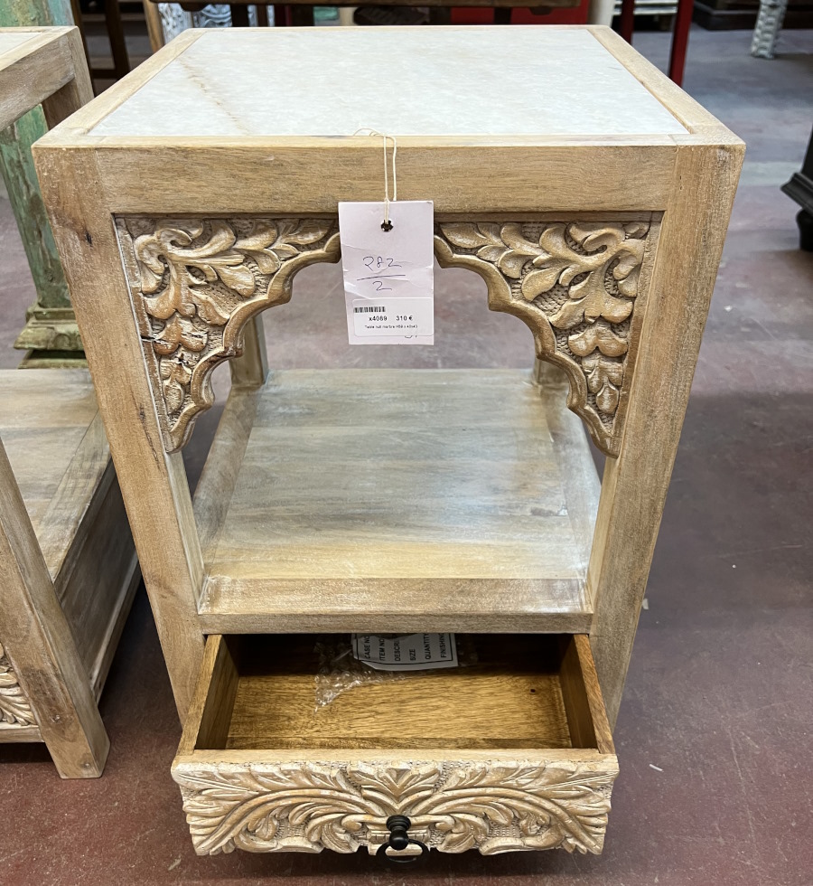Table nuit marbre H59 x 40x40