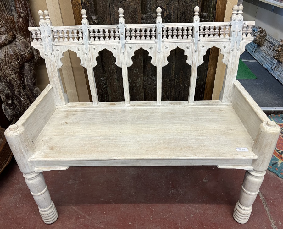 Banc patine bl; H100x L115x P49