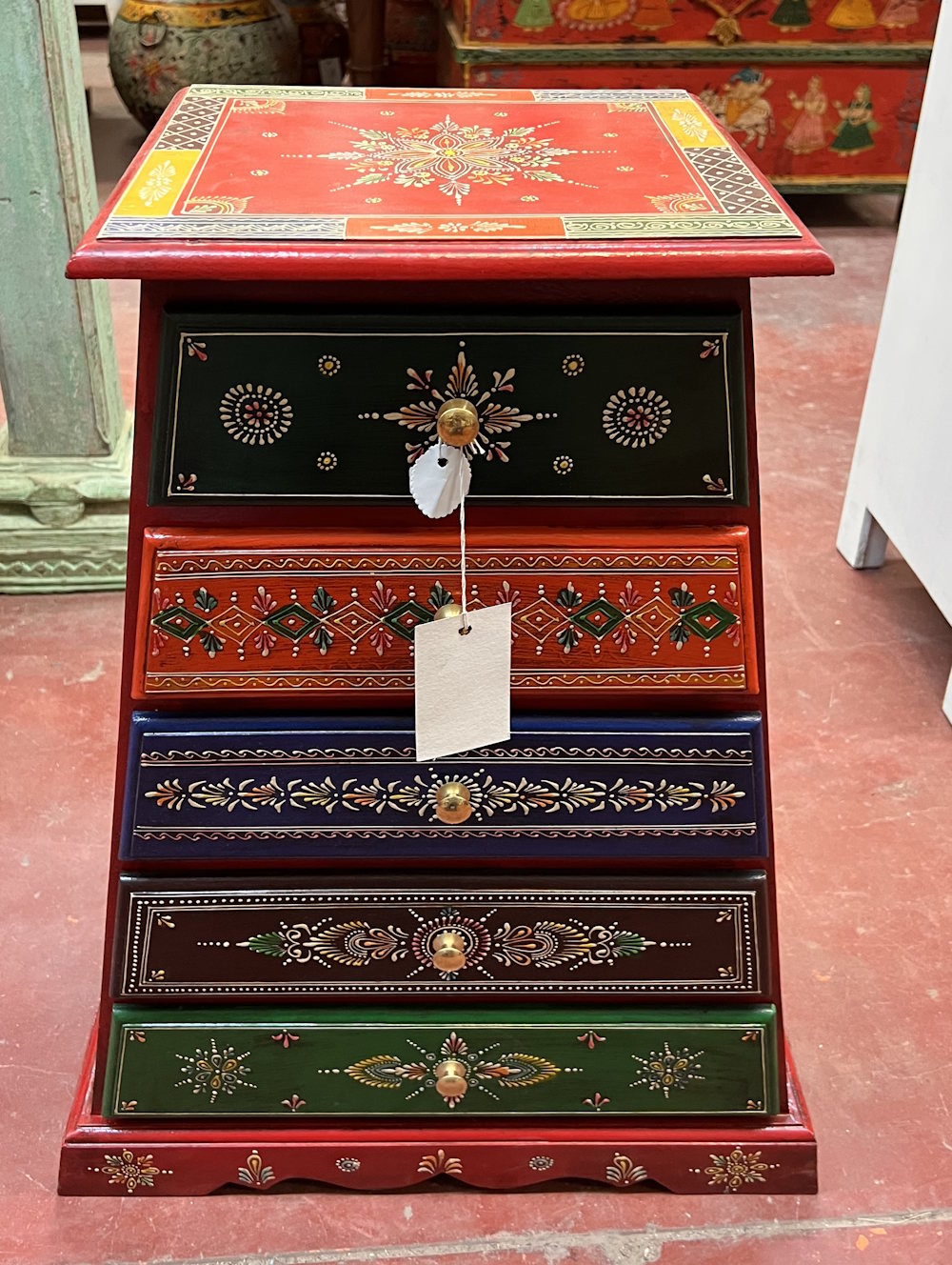 Petit meuble color&eacute;  &agrave; tiroirs H71x L54x P30