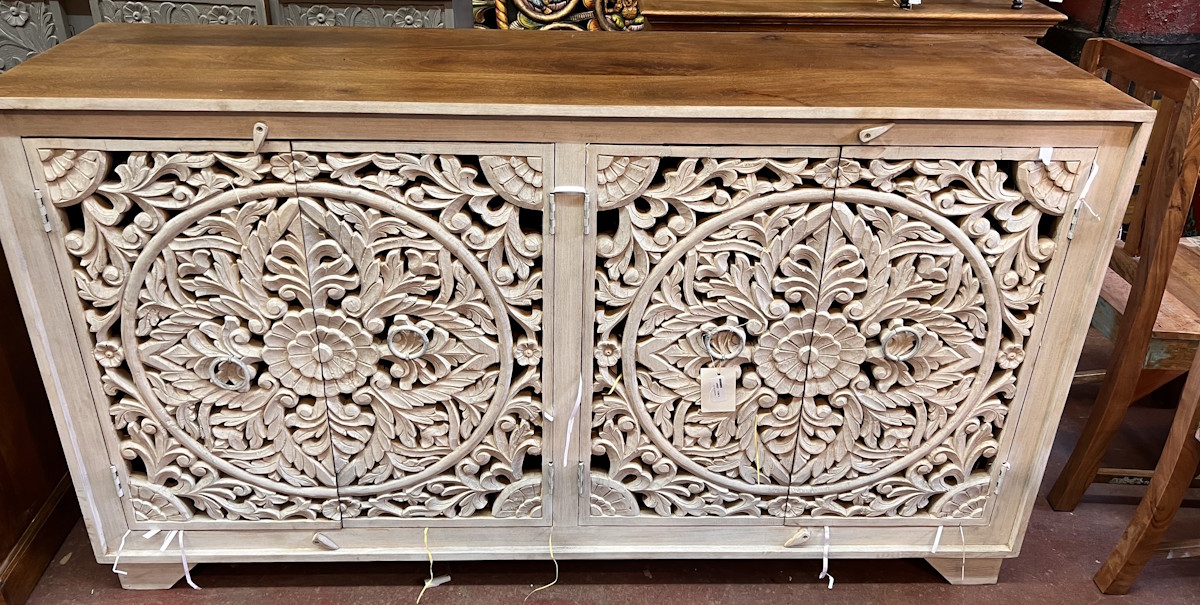 Meuble en manguier patine blanche 110 X 45 X 180