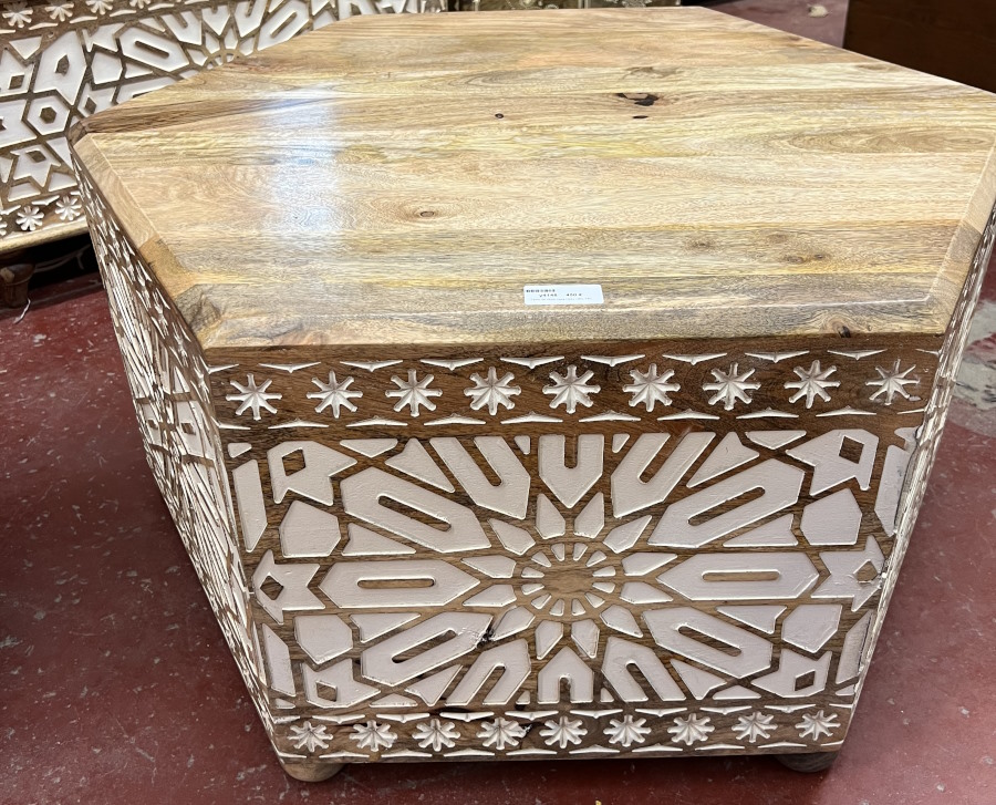 Table de salon hexa H46x L80x P80
