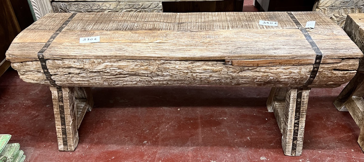 Banc en bois massif L120xP36xH48cm - L110xP31xH48cm
