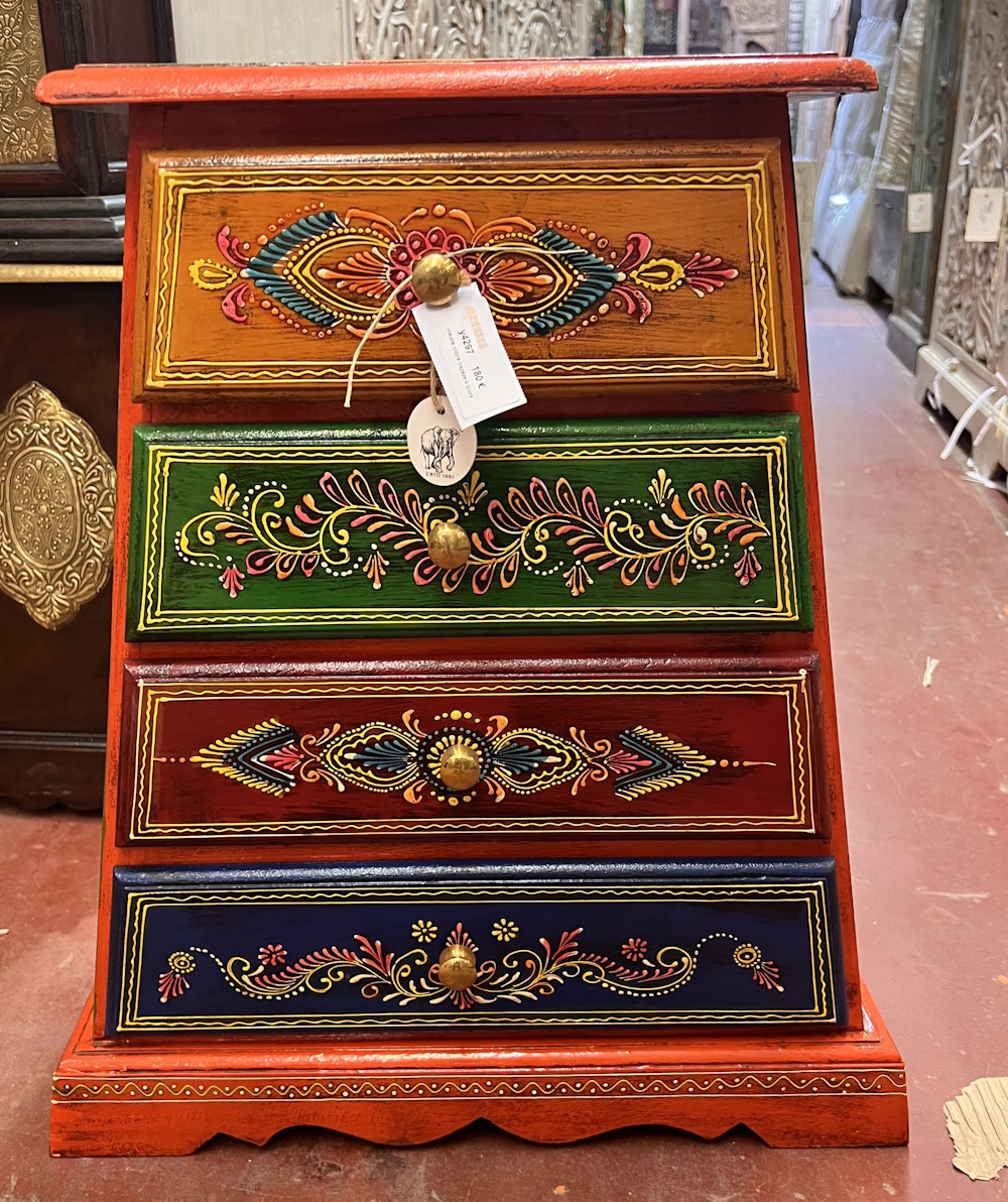 meuble color&eacute; trap&egrave;ze 4 tiroirs 